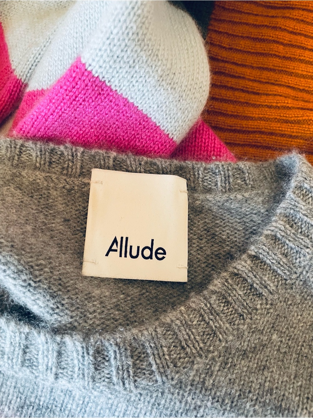 Allude Womens 100% Cashmere Pullover Sweater Colorful Bold Striped SOFT! sz M - Picture 3 of 11